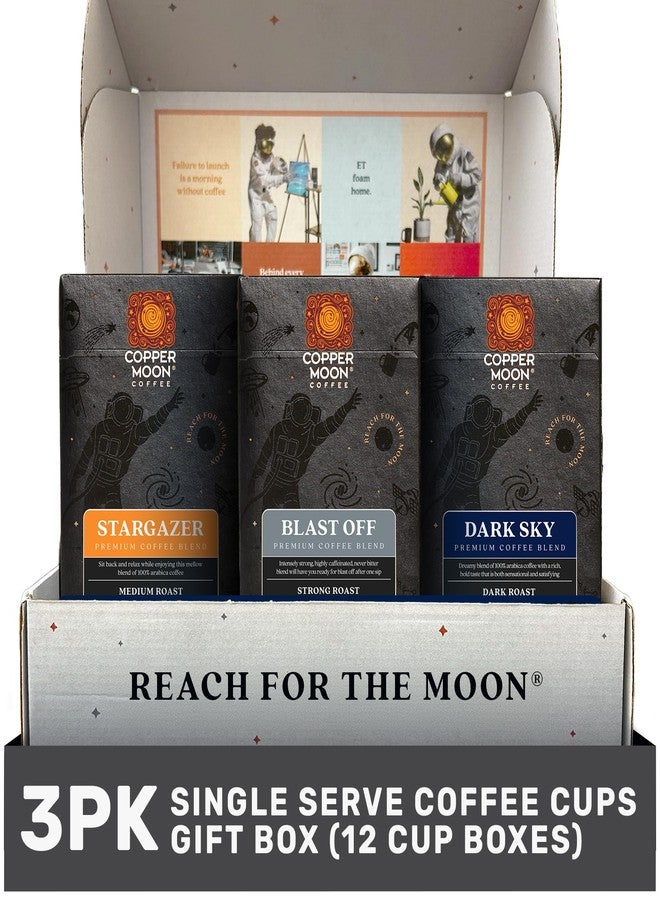 Copper Moon Single Serve Coffee Pods for Keurig K-Cup Brewers, Medium, Strong and Dark Roast, Variety Pack Gift Box with Stargazer, Blast Off and Dark Sky Blend, 36 Count - Image 1