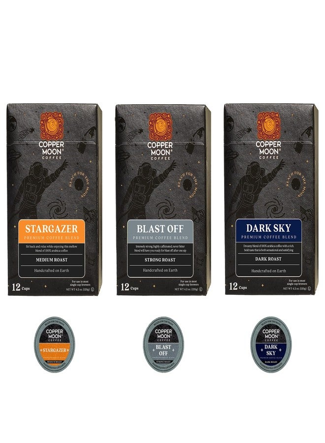 Copper Moon Single Serve Coffee Pods for Keurig K-Cup Brewers, Medium, Strong and Dark Roast, Variety Pack Gift Box with Stargazer, Blast Off and Dark Sky Blend, 36 Count - Image 2