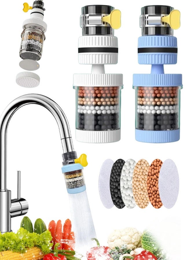 2 PCS Activated Carbon Kitchen Tap Filter, Removes Chlorine Fluoride Heavy Metals Hard Water Softener Water Sink Faucet Filter For Home Kitchen Bathroom Shower Hose - Image 1