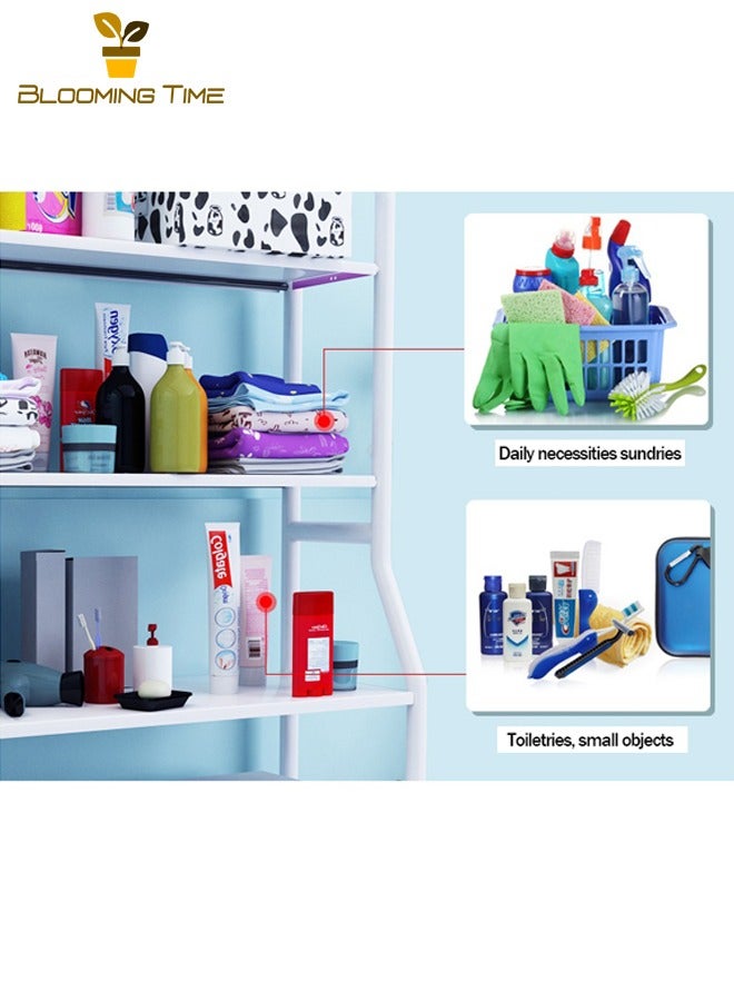 بلومنغ تايم رف حمام الحمام، رف مرحاض قائم على الأرض، رف تخزين حوض غسالة الحمام بدون مثقاب، رف تخزين حوض المرحاض القائم على الأرض، رف تخزين المرحاض القائم على الأرض، لون أسود - Image 5