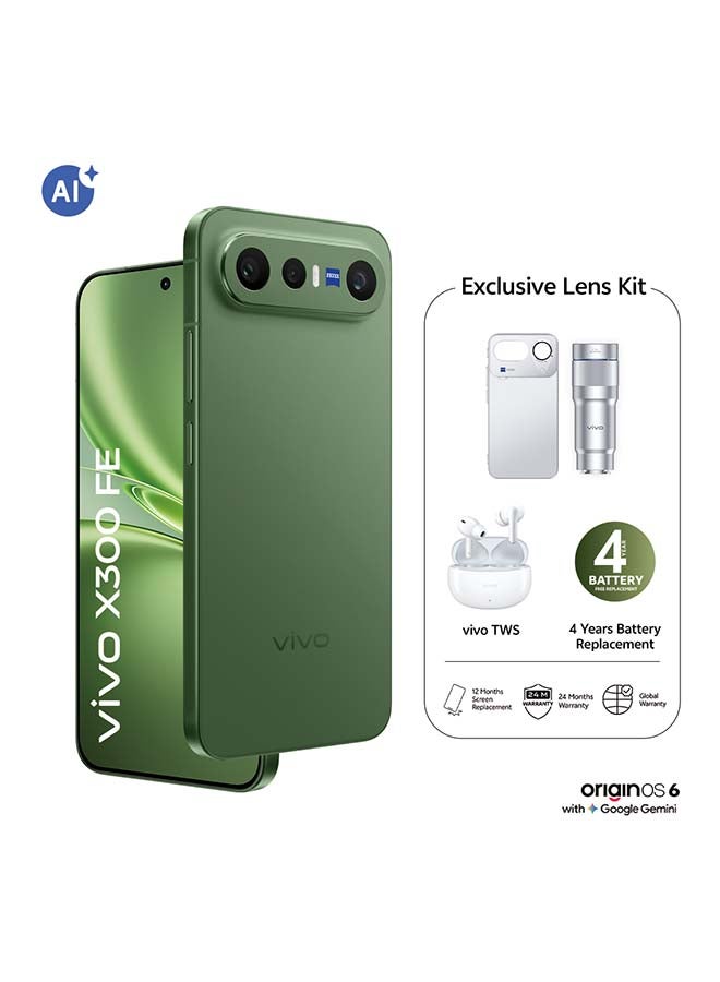 vivo X300 FE 5G Dual SIM Green 12GB RAM 256GB With Exclusive Lens kit with vivo TWS Air And 24 Months Warranty + 1 Year Screen Replacement - Middle East Version - Image 1