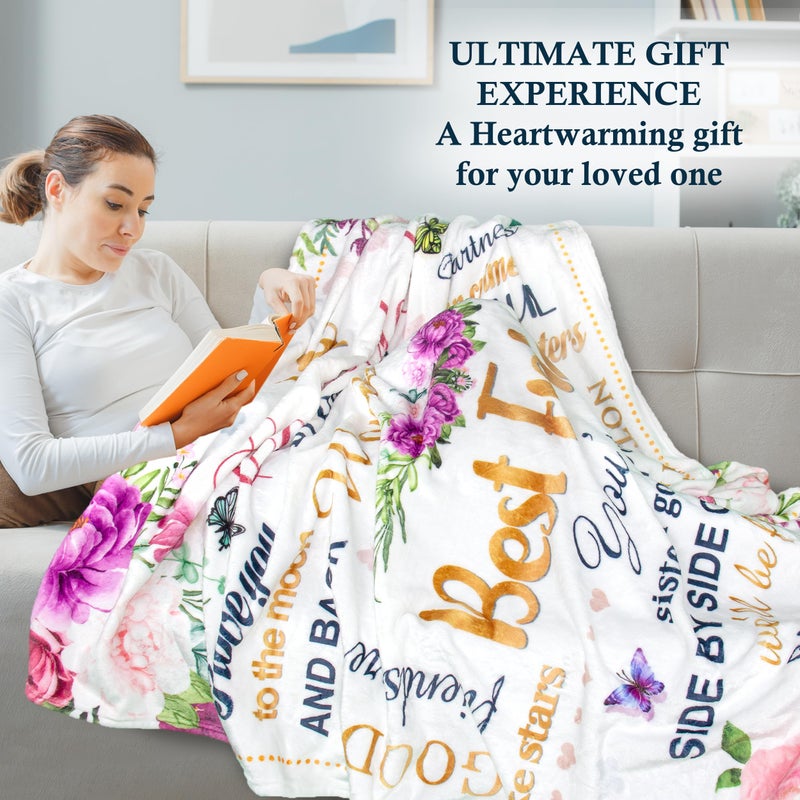Lviliss Best Friend Birthday Gifts, Gifts for Best Friends Women, Bestie Gifts Ideas for Women, Friendship Gifts Blanket for Bestie, BFF, Best Friend Throw Blanket 60"X50" - Image 3
