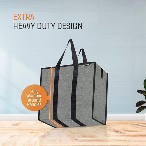 Cranique Large 52L Multi-Purpose Underbed Storage Bag/Clothing Storage Organizer/Stationery Paper Storage Bag with Zipper and Strong Handle Set Of 2 (STB1-Grey-2Q) - Image 3