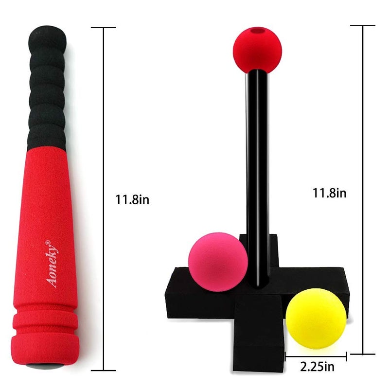 Aoneky Mini Foam Tball Set for Toddlers - Carry Bag Included - Best Baseball T Ball Toys for Kids Age 1 Years Old - Upgraded Version (Red) - Image 5