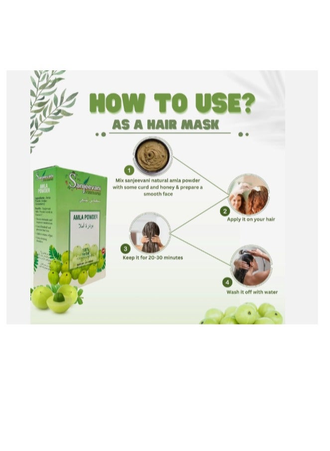 Sanjeevani Natural Amla Powder - Promotes Hair Growth Glowing Skin & Boosts Immunity - 4 x 25 g - 100 Total Grams - Image 2