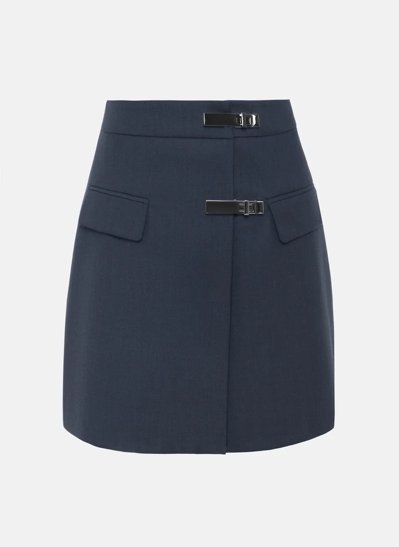 Lichi Mini wrap skirt with turn lock clasp