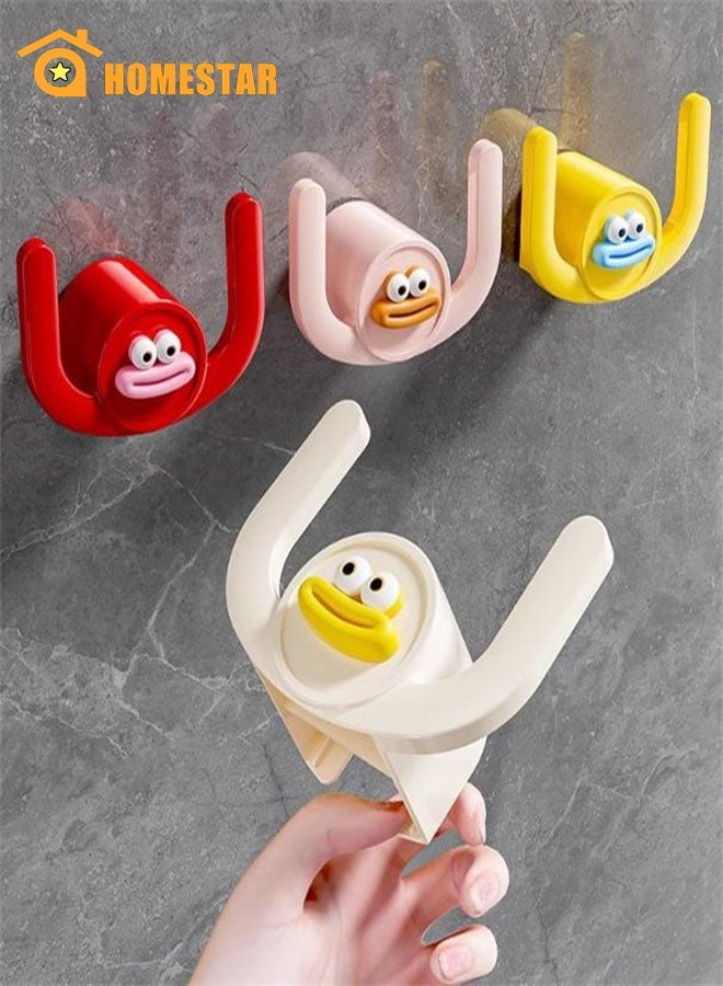 هومستر 4 حزمة تصميم لطيف خطافات ملونة ، مثبتة على الحائط ، للحمام ، مناشف معلقة ، حذاء ، فرقة شعر - Image 1