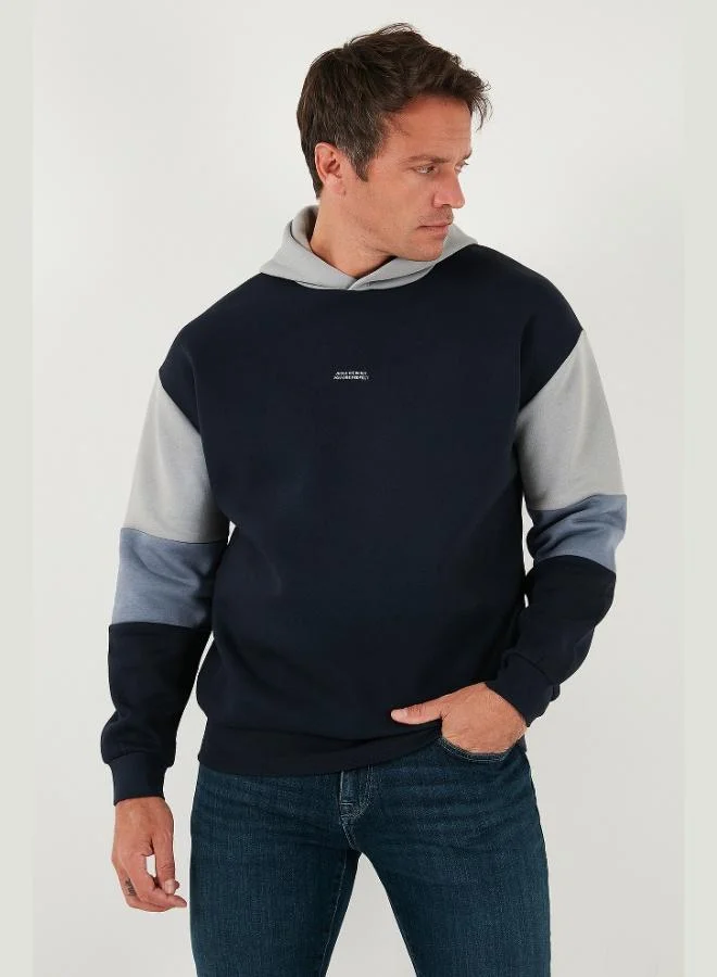 Buratti  Buratti Cotton Relaxed Fit Hooded Furry Soft Raised Sweat Men's SWEAT 5905299 for Men | Best Price UAE