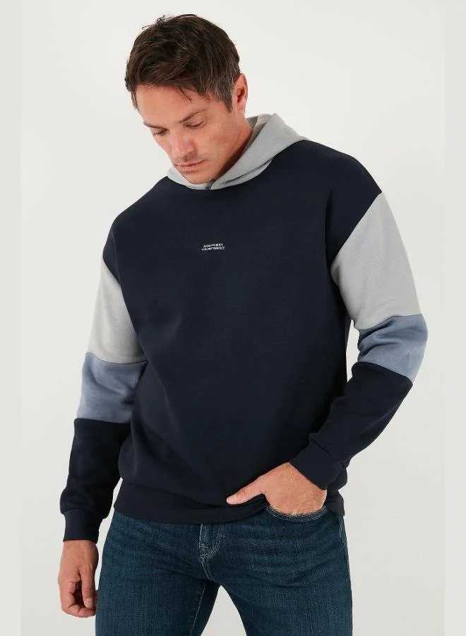 Buratti  Buratti Cotton Relaxed Fit Hooded Furry Soft Raised Sweat Men's SWEAT 5905299 for Men | Best Price UAE