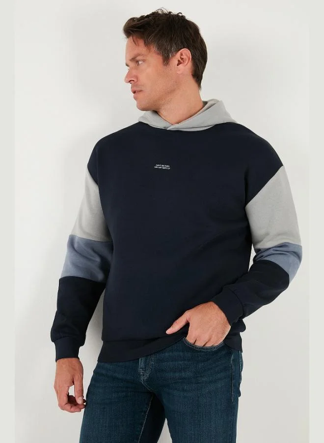 Buratti  Buratti Cotton Relaxed Fit Hooded Furry Soft Raised Sweat Men's SWEAT 5905299 for Men | Best Price UAE