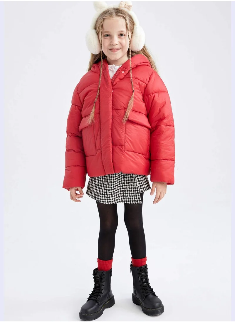 DeFacto Girl Hooded Long Sleeve Jacket