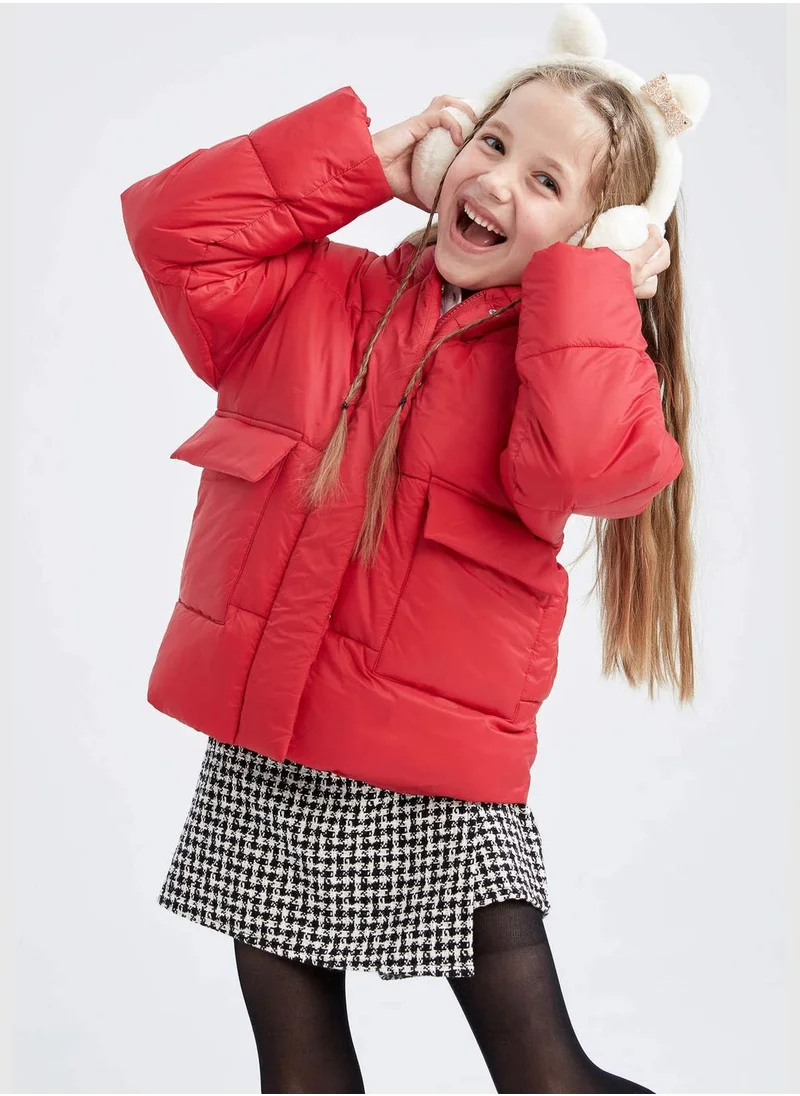 DeFacto Girl Hooded Long Sleeve Jacket