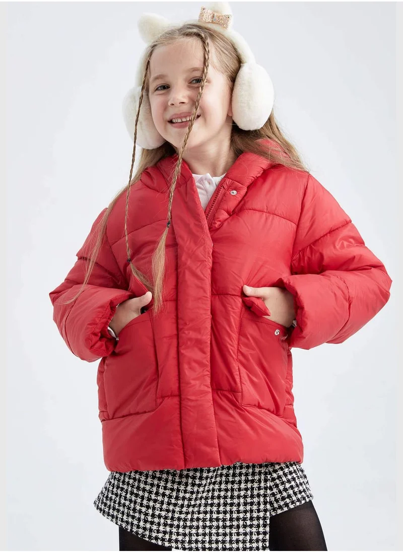 DeFacto Girl Hooded Long Sleeve Jacket
