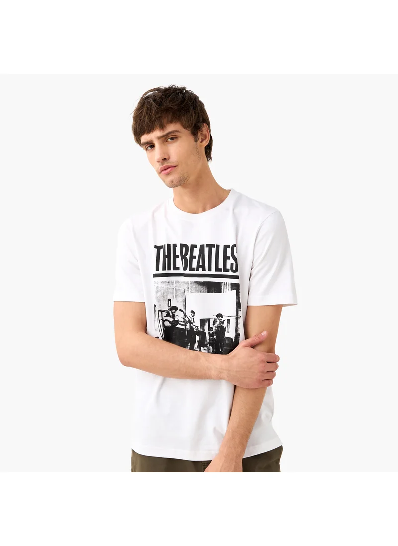 فاف The Beatles Print T-shirt with Crew Neck and Short Sleeves