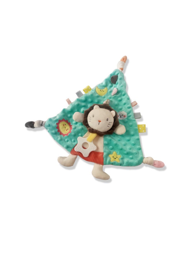 Baby Toy 0-1 Year Old Soothing Bib Baby Sleeping Doll Can Be Mouthed Soothing Doll Infant Toddler Toy Rattles-Color:Triangle Scarf Lion  - Image 5