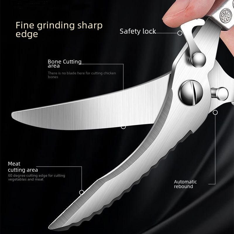 Factory spot multifunctional chicken bone scissors stainless steel kitchen scissors meat bone scissors fish scissors strong scissors(Multifunctional chicken bone scissors [bulk pp bag) - Image 5