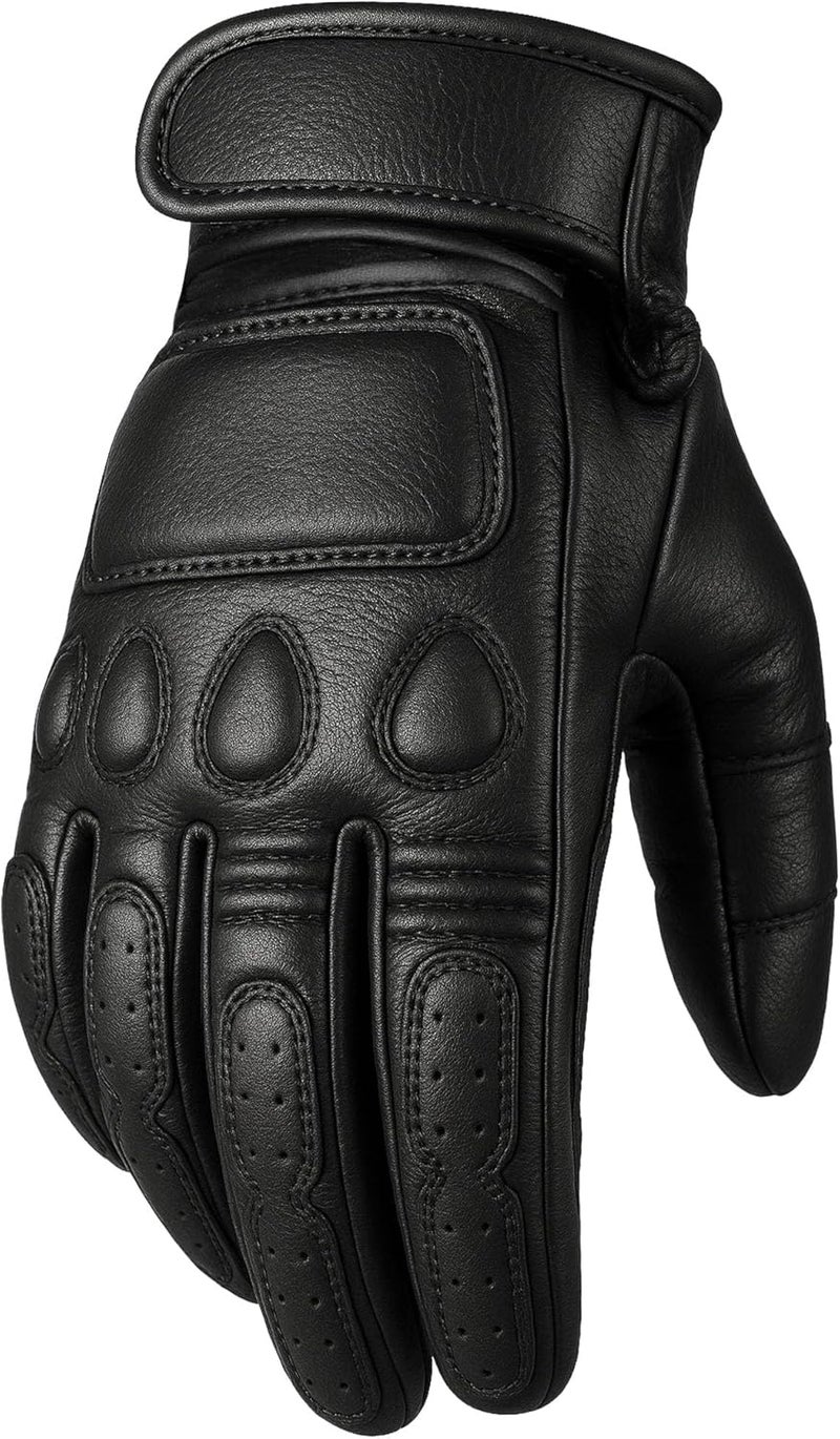 Jackets 4 Bikes Men's Vintage Goatskin Leather Motorcycle Gloves - Image 1