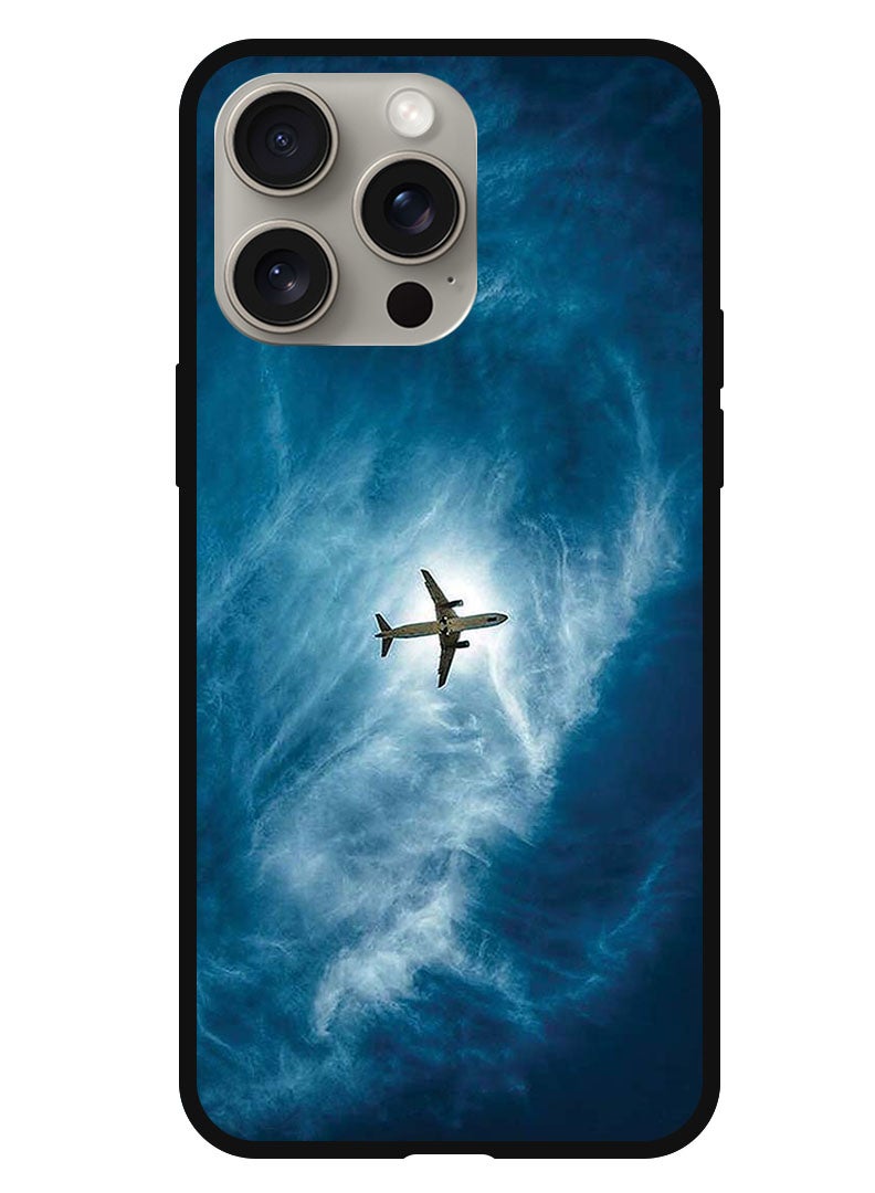 Theodor غطاء واقي مضاد للخدش ومقاوم للصدمات لجهاز آيفون 15 برو ماكس طائرة في السماء - Image 1