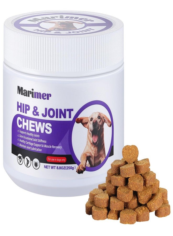 MARIMER Hip & Joint Chews for Dogs - Glucosamine, MSM, Chondroitin, Turmeric & Omega-3 - Mobility Chews for Dogs with Green Lipped Mussel & Eggshell Membrane - Chicken Flavor - 100 Soft Chews - Image 1