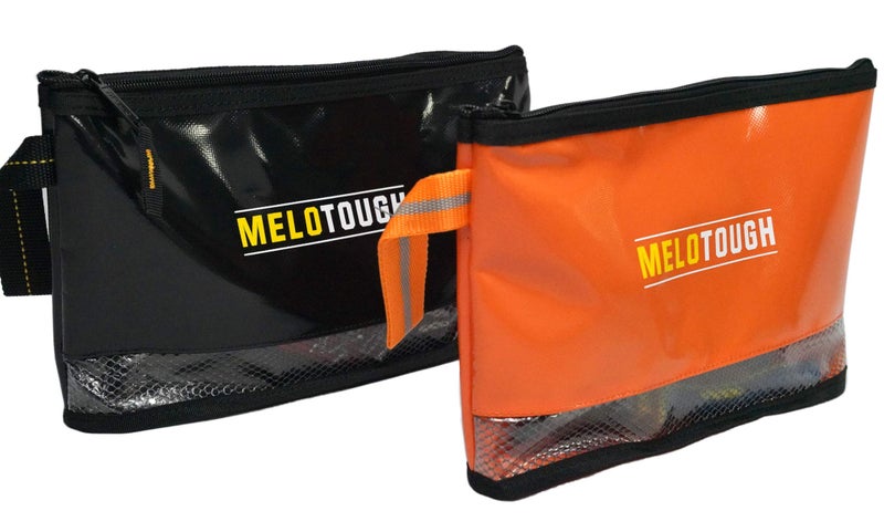 MELOTOUGH 12 inch Zipper Tool Pouch Multipurpose Small Tool Bag Carry Case For Small Tools Storage Pouches Accessories for all your need orgainzation Black Orange