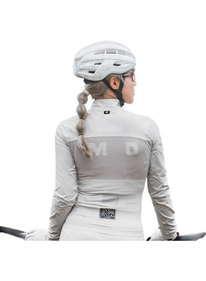 Lampada Lanpada Cycling Jersey, Lightweight Windbreaker For Women, Windproof And Water-Resistant, Portable Outer Layer, Road Bike Jacket, Cold Lock, Sand White, Size S - Image 2