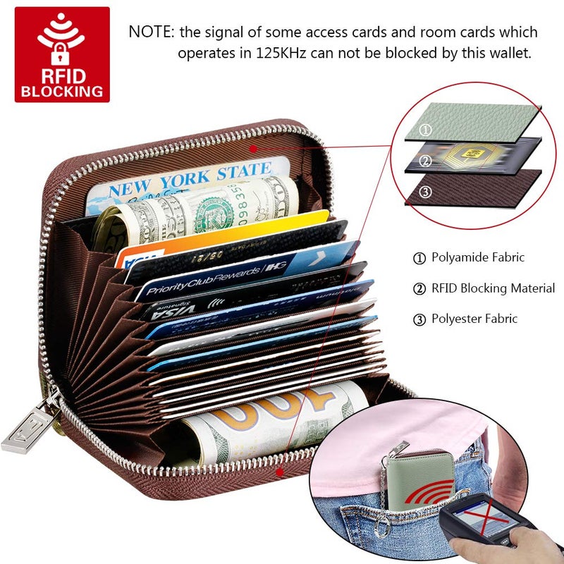 FurArt محفظة بطاقات الائتمان من FurArt، حافظة بطاقات بسحاب للرجال والنساء، مانعة لتسرب RFID، محفظة بحلقة مفاتيح، حجم مدمج - Image 5
