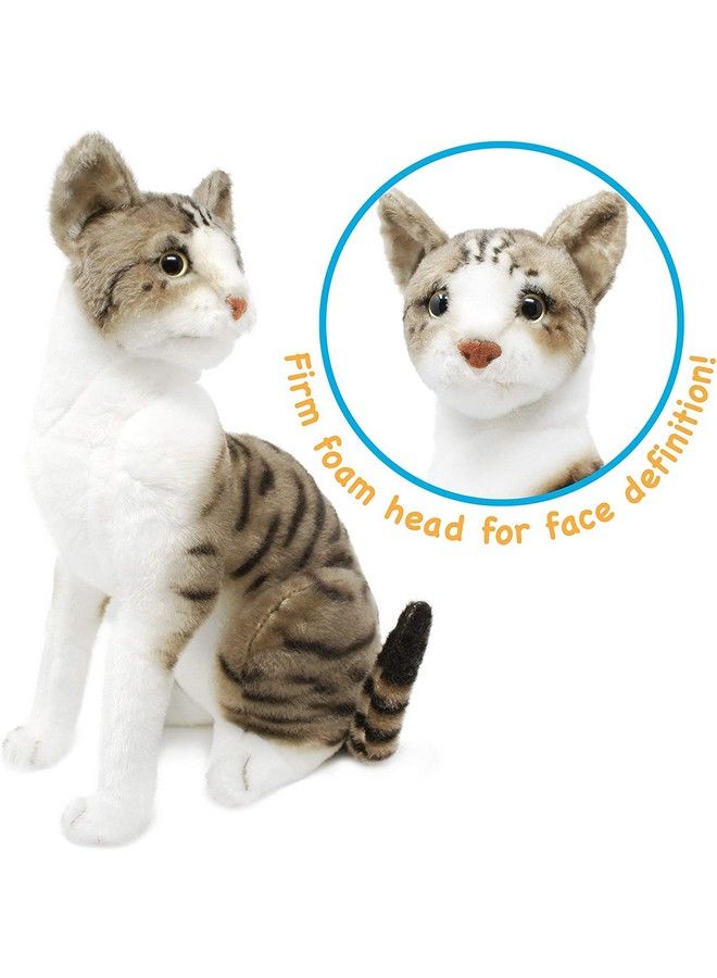 Tickles Cute Cat Soft Stuffed Plush Animal Toy For Kids Room (Size: 21 Cm Color: Grey And White) - Image 4