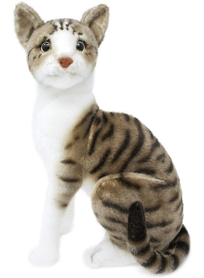 Tickles Cute Cat Soft Stuffed Plush Animal Toy For Kids Room (Size: 21 Cm Color: Grey And White) - Image 1