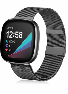 Excefore Bands for Fitbit Versa 3 Metal Bands Compatible with Fitbit Sense Stainless Steel Mesh Breathable Wristband Strap with Adjustable Magnet Lock Replacement Wristbands for Women and Men (Large)  - Image 1
