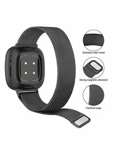 Excefore Bands for Fitbit Versa 3 Metal Bands Compatible with Fitbit Sense Stainless Steel Mesh Breathable Wristband Strap with Adjustable Magnet Lock Replacement Wristbands for Women and Men (Large)  - Image 2