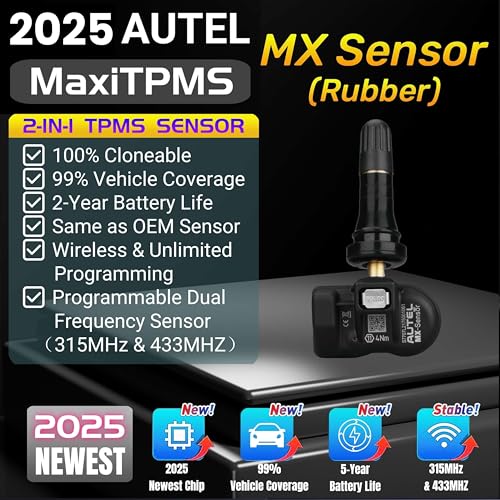Autel MaxiTPMS MX Sensor 4pcs Pack Rubber Stem 315/433MHz TPMS Universal Tire Sensor Programmed by TPMS Tool TS401 TS408 TS501 TS508 TS601 TS608 MK808TS MX808TS MS906TS ITS600 - Image 2