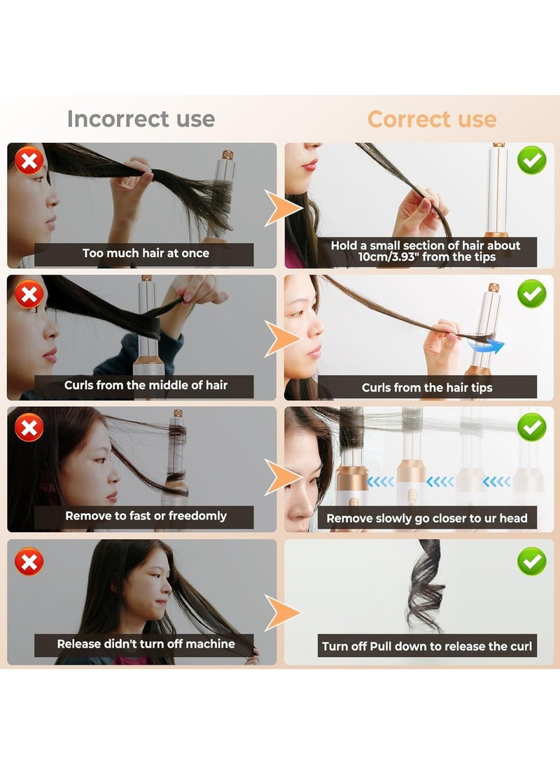 Generic 7-in-1 Hair Dryer Brush & Styler – Auto Curling, Ionic Hot Air Comb, Diffuser – 110000 RPM High-Speed Motor, 1400W Powerful Blow Dryer – 3 Heat & Speed Settings – Anti-Frizz Hair Styling Tool for Women  - Image 5