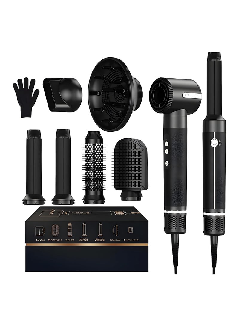 Generic 7-in-1 Hair Dryer Brush & Styler – Auto Curling, Ionic Hot Air Comb, Diffuser – 110000 RPM High-Speed Motor, 1400W Powerful Blow Dryer – 3 Heat & Speed Settings – Anti-Frizz Hair Styling Tool for Women  - Image 1