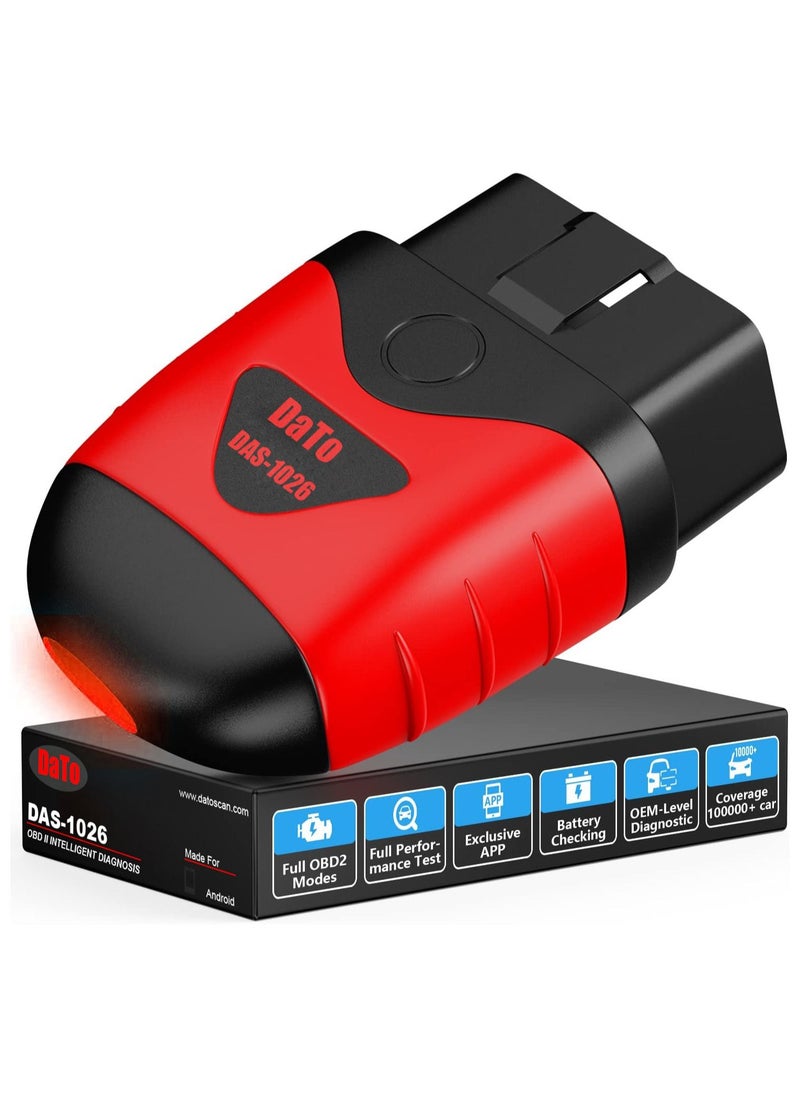 DATO DaTo OBD II diagnostic scanner bluetooth,  reading and clearing fault codes, displaying inspection and maintenance readiness status, and viewing vehicle data past and present  - Image 1