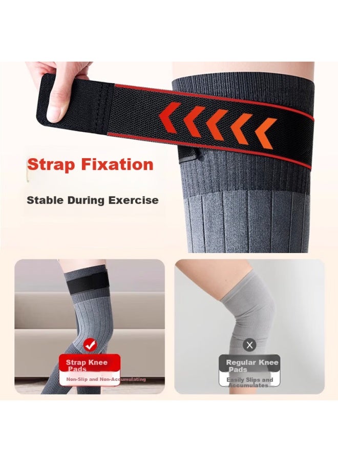 Lac Cashmere Knee Warmers Arthritis Cold Leg Protection Uni Middle-aged And Elderly Autumn Winter Long Leg Warmers L - Image 2