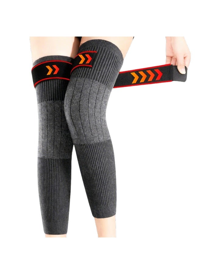 Lac Cashmere Knee Warmers Arthritis Cold Leg Protection Uni Middle-aged And Elderly Autumn Winter Long Leg Warmers L - Image 5