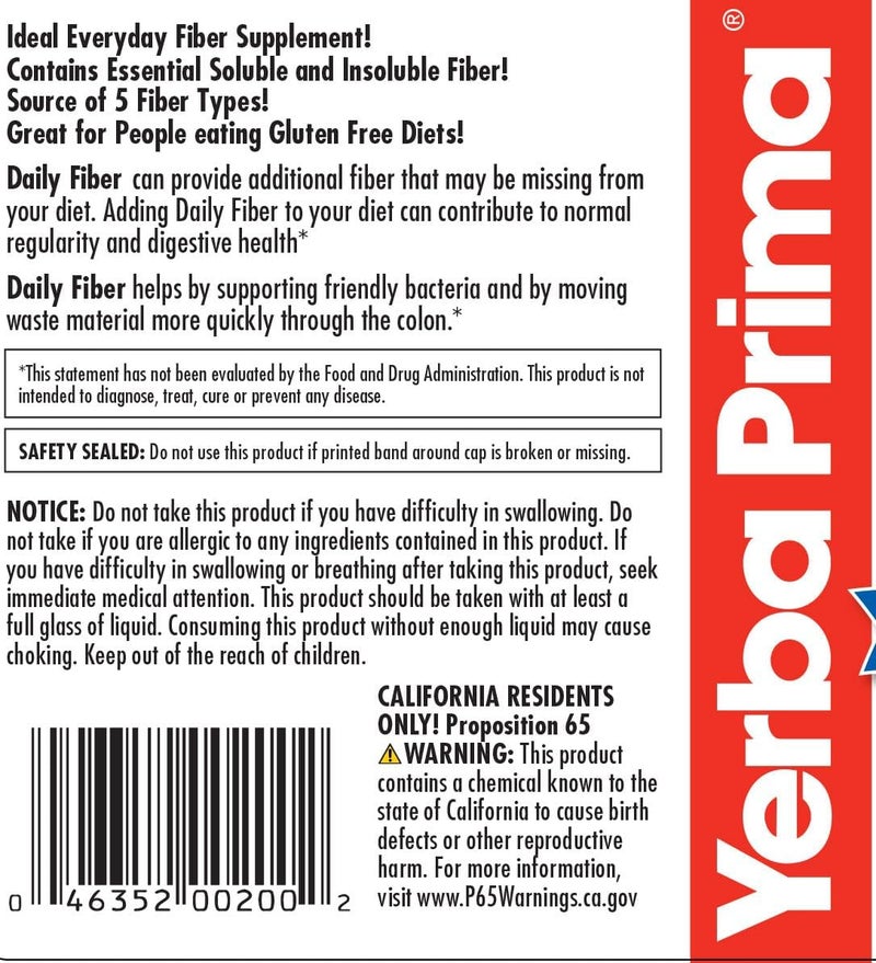 Yerba Prima Daily Fiber Formula Powder  12 oz  Digestive Support Supplement  Soluble  Insoluble Dietary Fiber Supplement  Vegan NonGMO GlutenFree - Image 5