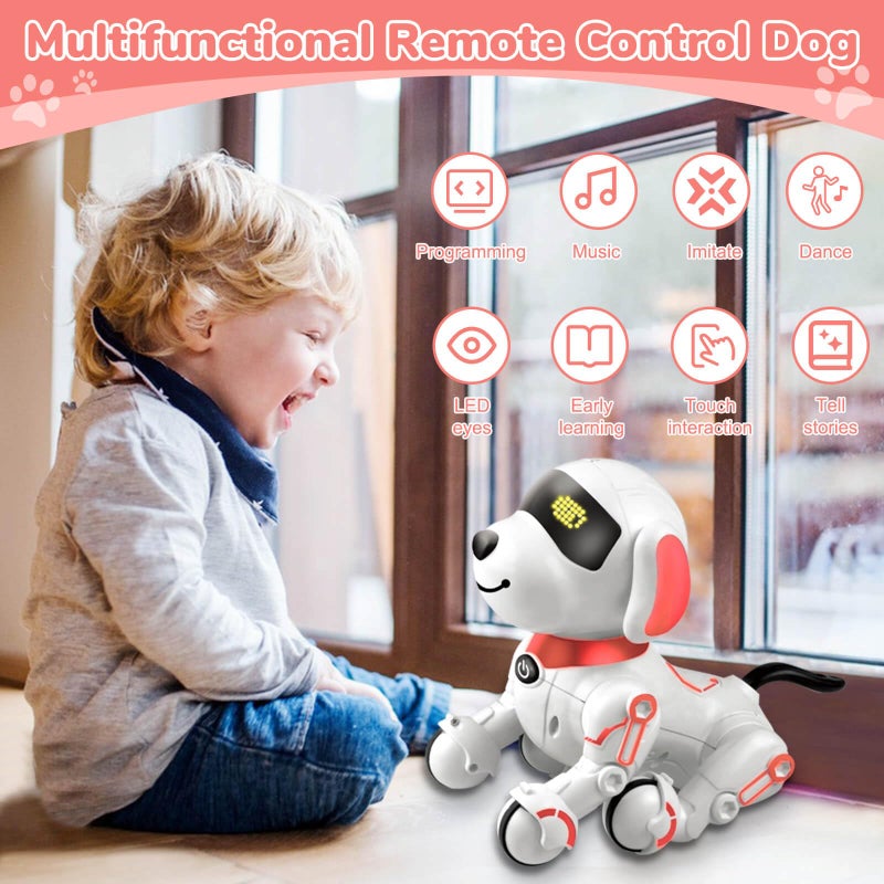 Britik Robot Dog Toys for Kids 8 9 10 11 12 Remote Control Dogs Robot Dog for Kids 812 Pet Robotic Electric Toy Robotic Dogs Toys for 5 6 7 8 9 10 11 12 Years Old Boys Girls Pink - Image 3