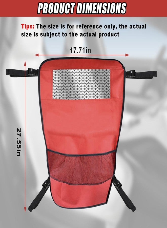 DUSCOKE Dog Car Net Barrier Between Seats - Pet Barrier Vehicle Travel Dog Fence with Mesh Window for Safe Driving - Vehicle Divider Car Backseat Barrier Storage Bag for SUVs and Trucks (Red) - Image 2