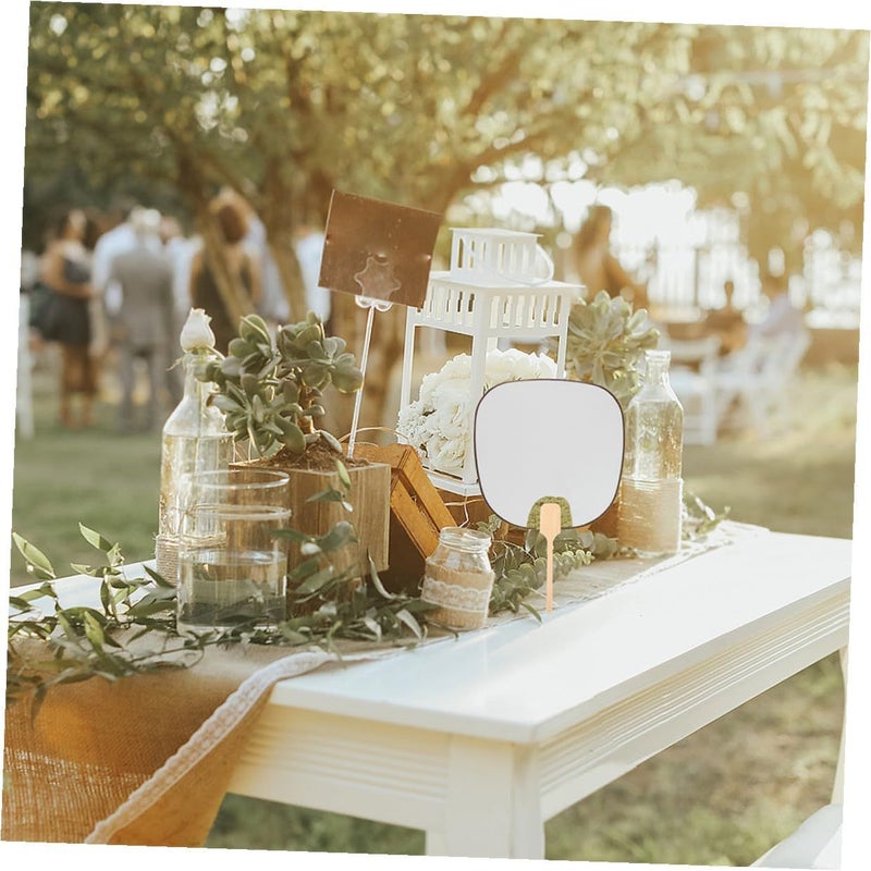 20 Pcs DIY Wedding Round Fan Handles Sticks for Bridal Party Decor - Image 5