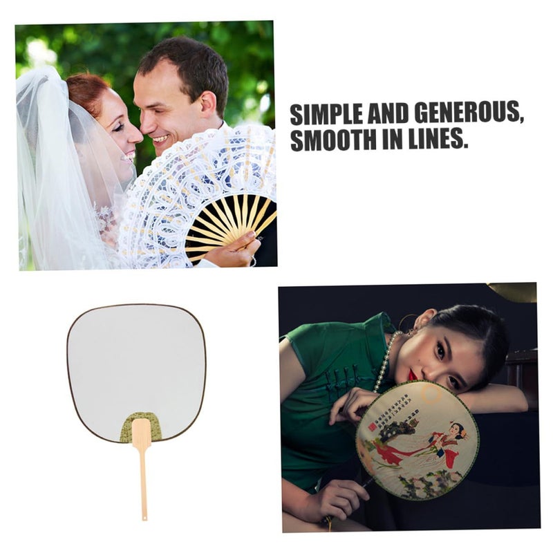 20 Pcs DIY Wedding Round Fan Handles Sticks for Bridal Party Decor - Image 4