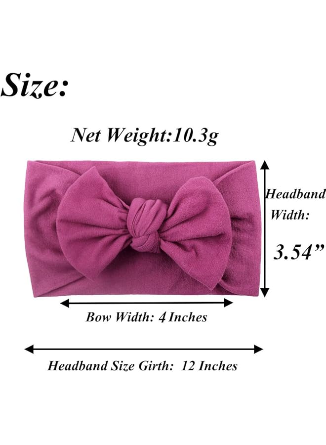 erorex 16 Colors Soft Wide Turban Baby Headbands With 4.5 Inches Hair Bow Headwraps For Baby Girls Infants - Image 2
