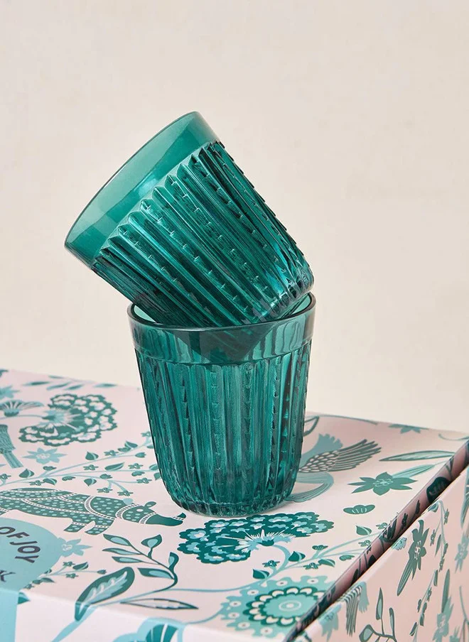 Chumbak Cove Glass Tumblers - Set of  6, 250ml