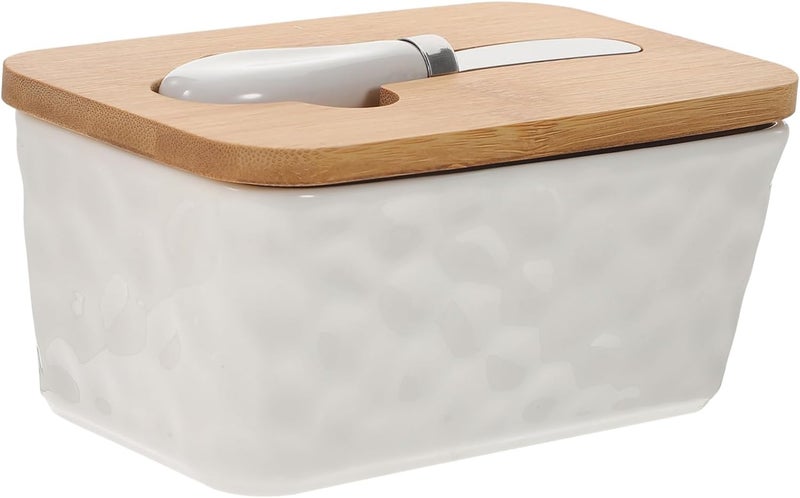 1 Set Butter Container with Lid Wear Resistant Butter Keeper for Kitchen Convenient for Fresh Storage Elegant Design for Countertop Organization - Image 1