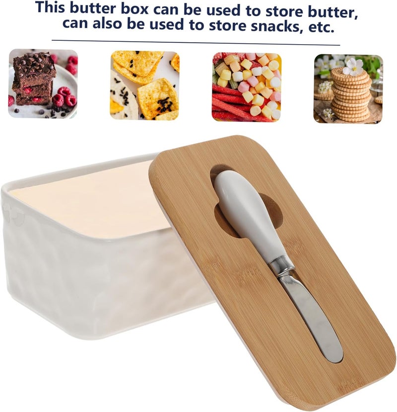 1 Set Butter Container with Lid Wear Resistant Butter Keeper for Kitchen Convenient for Fresh Storage Elegant Design for Countertop Organization - Image 4