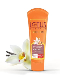 Lotus Herbals Safe Sun Invisible Matte Gel Sunscreen SPF 50 PA+++ For Men & Women Non Greasy Suitable for Oily Skin 100g Orange  - Image 1