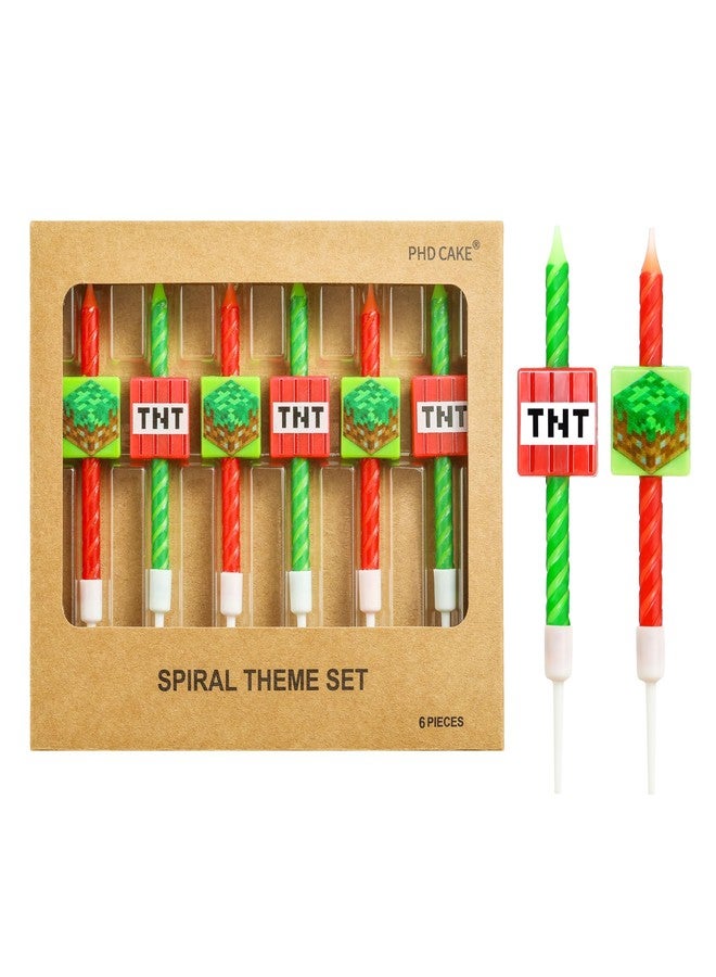 PHD CAKE Pixel Miner Birthday Candles for Miner Crafting, Birthday Party Decorations, Pixel Game Party Supplies, Themed Mine Pixel - Image 1