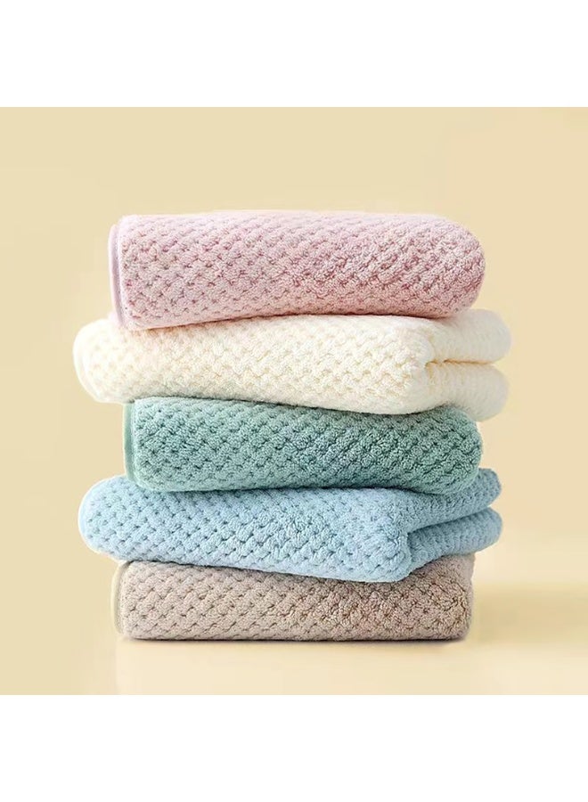 Microfiber Towels, 5 Pack, Highly Absorbent, Ultra Soft Coral Fleece, Quick Drying, Multi-Colour Bath Towels for Bathroom, Spa, Gym, 35 x 75 cm (A - 5 Pack) - Image 1