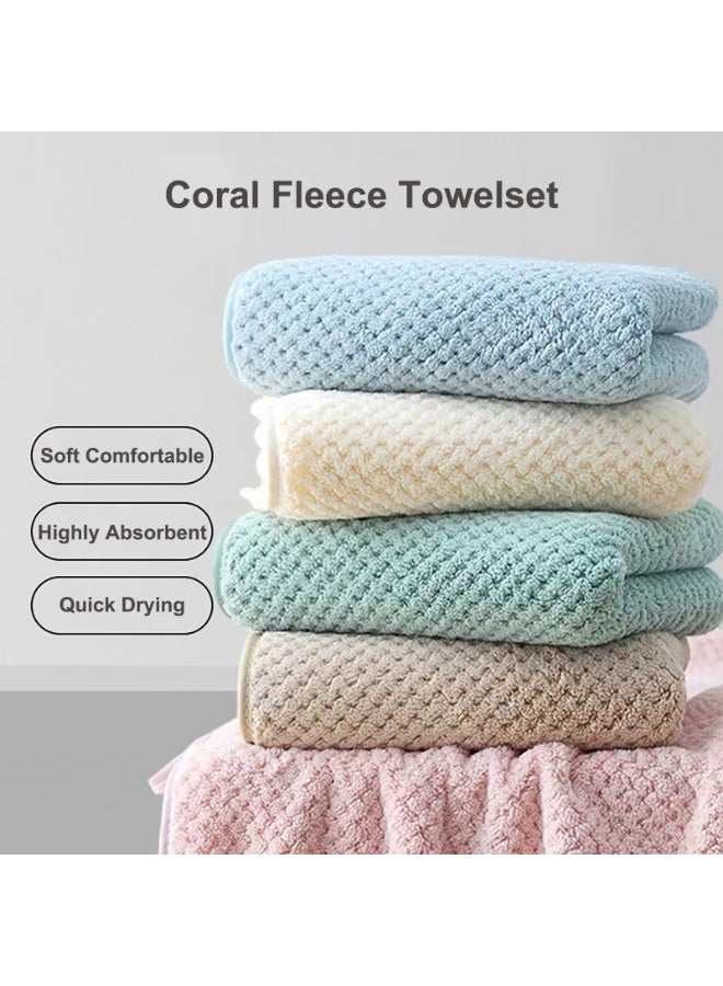 Microfiber Towels, 5 Pack, Highly Absorbent, Ultra Soft Coral Fleece, Quick Drying, Multi-Colour Bath Towels for Bathroom, Spa, Gym, 35 x 75 cm (A - 5 Pack) - Image 2