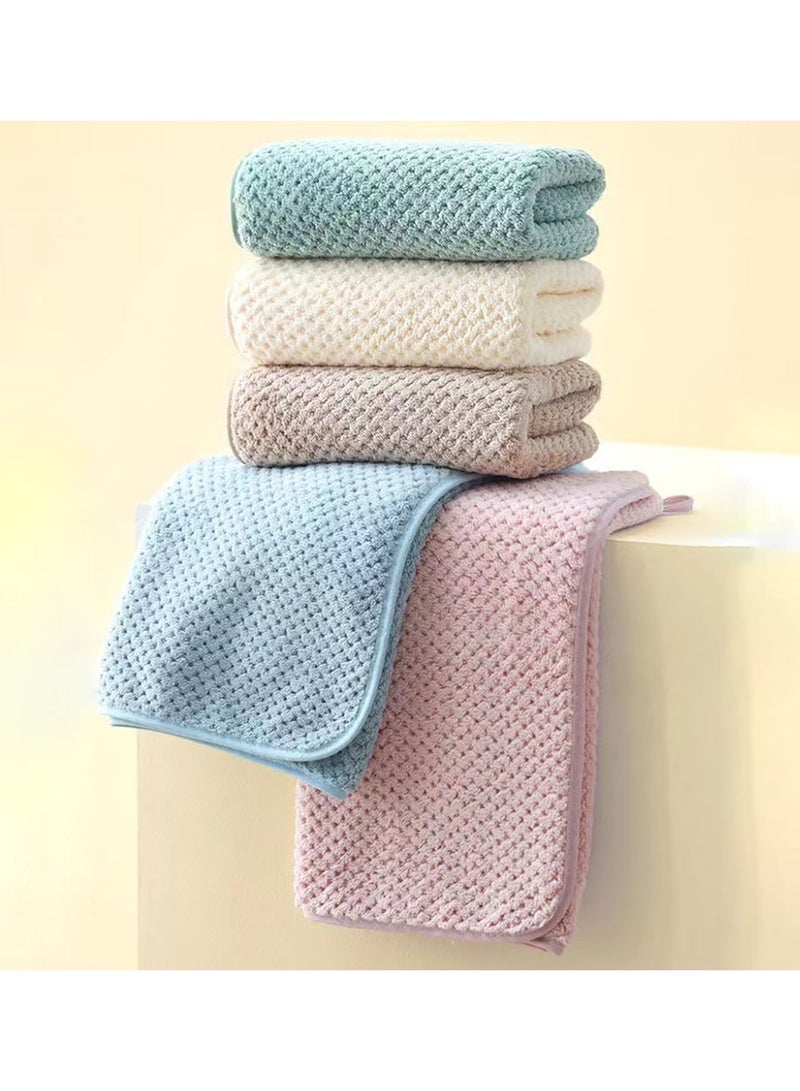 Microfiber Towels, 5 Pack, Highly Absorbent, Ultra Soft Coral Fleece, Quick Drying, Multi-Colour Bath Towels for Bathroom, Spa, Gym, 35 x 75 cm (A - 5 Pack) - Image 5